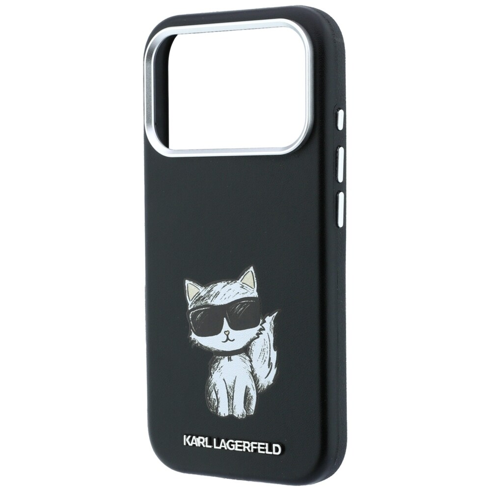 Karl Lagerfeld Smooth Choupette Sketch MagSafe-etui til iPhone 18 Pro Max / 17 Pro Max – Sort
