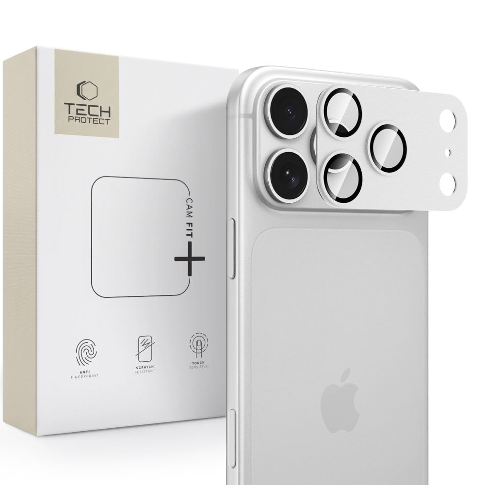 Tech-Protect Camfull Fit+ skärmskydd i härdat glas för iPhone 18 Pro Max – silver