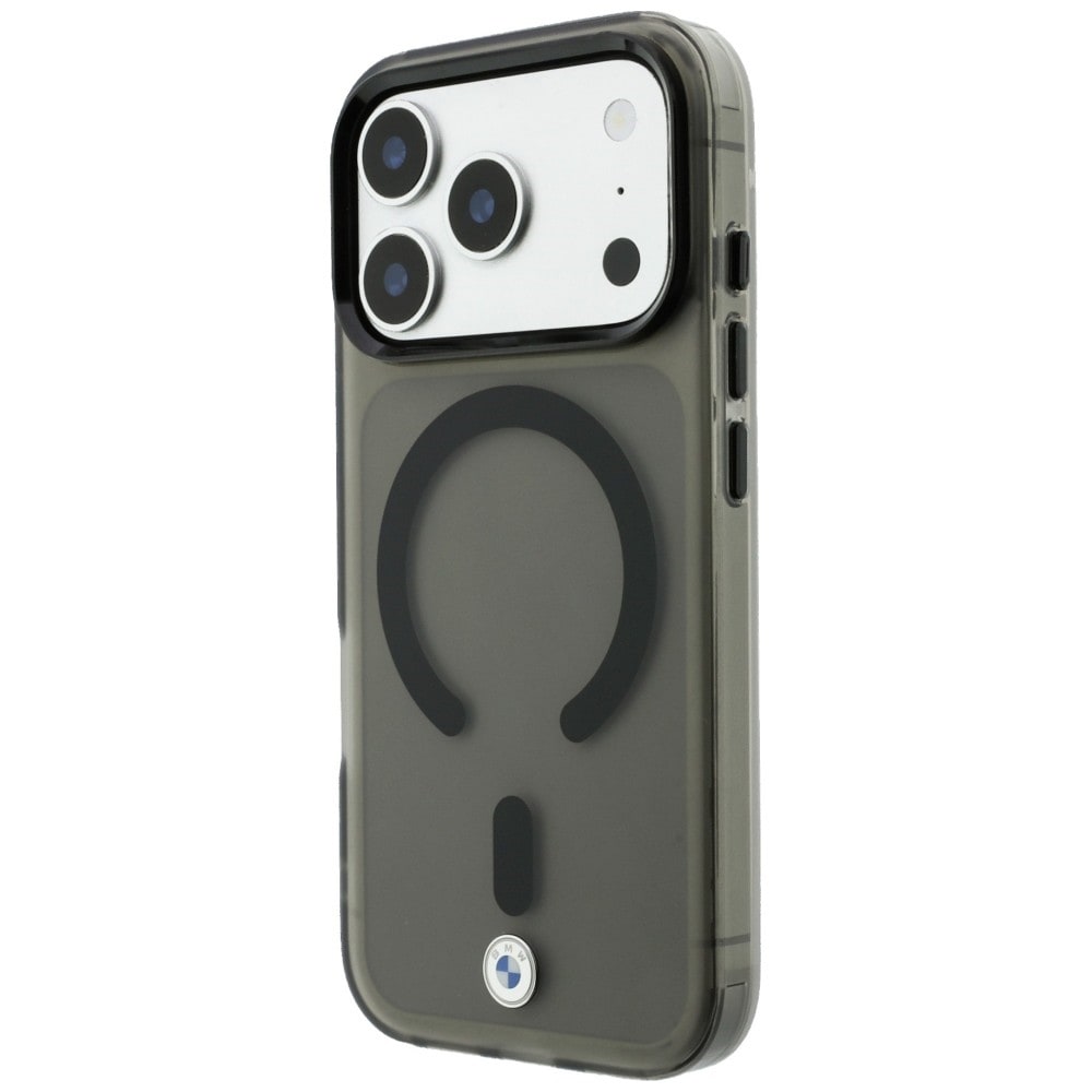 BMW Sign MagSafe-etui med frostet IML og metal-logo til iPhone 18 Pro Max / 17 Pro Max – Grå