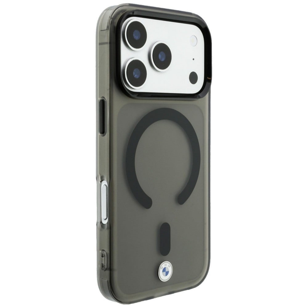 BMW Sign MagSafe-etui med frostet IML og metal-logo til iPhone 18 Pro Max / 17 Pro Max – Grå