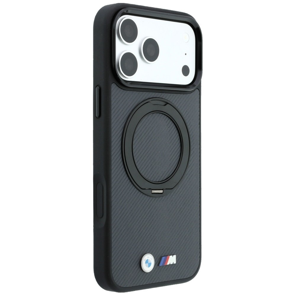 BMW Kevlar Ring Stand 360 MagSafe-etui til iPhone 18 Pro / 17 Pro – mørkegrå