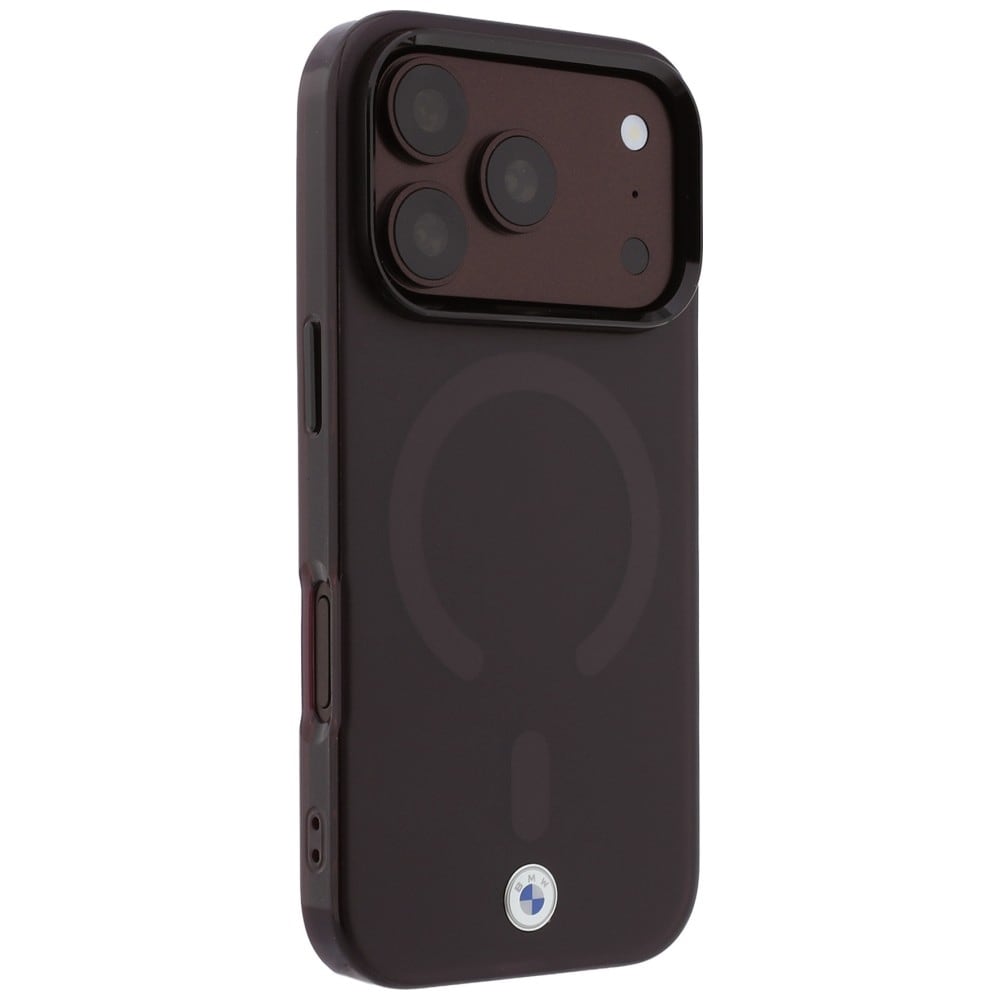 BMW Sign MagSafe-etui med frostet IML og metal-logo til iPhone 18 Pro Max / 17 Pro Max – burgunder