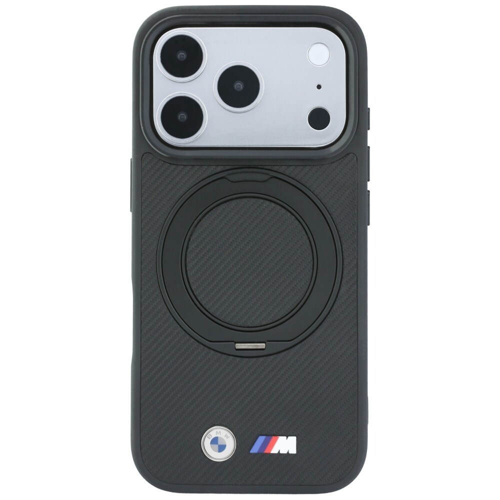 BMW Kevlar Ring Stand 360 MagSafe-etui til iPhone 18 Pro Max / 17 Pro Max – Sort