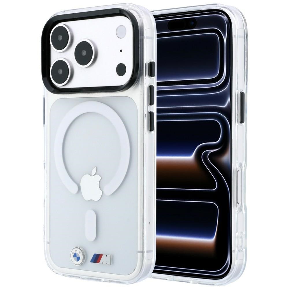 BMW M IML-etui m. blankt metal-logo/-detaljer & MagSafe til iPhone 18/17 Pro Max – gennemsigtigt