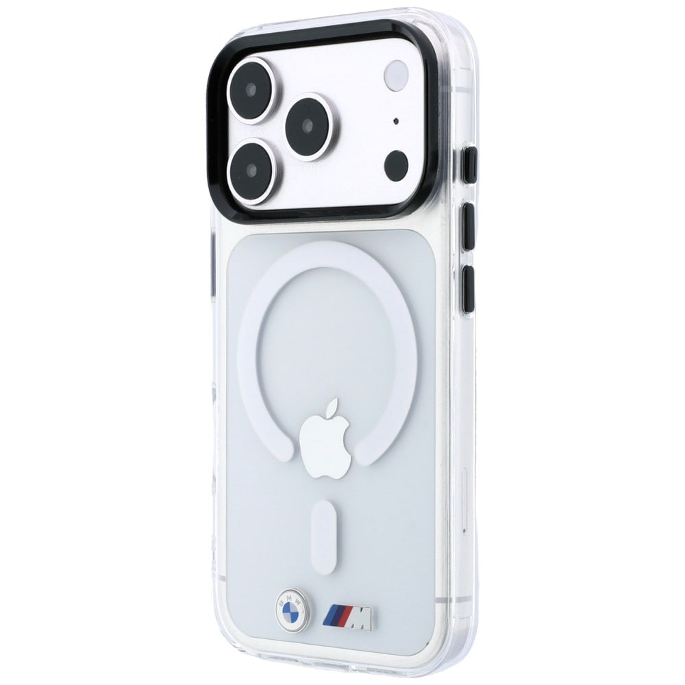 BMW M IML-etui m. blankt metal-logo/-detaljer & MagSafe til iPhone 18/17 Pro Max – gennemsigtigt