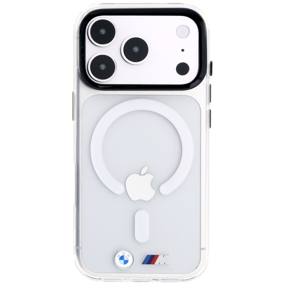 BMW M IML-etui m. blankt metal-logo/-detaljer & MagSafe til iPhone 18/17 Pro Max – gennemsigtigt