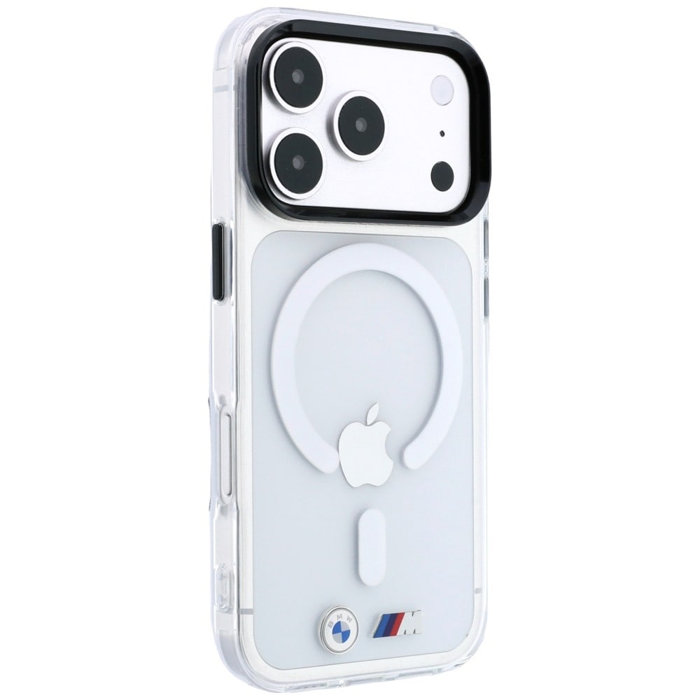BMW M IML-etui m. blankt metal-logo/-detaljer & MagSafe til iPhone 18/17 Pro Max – gennemsigtigt