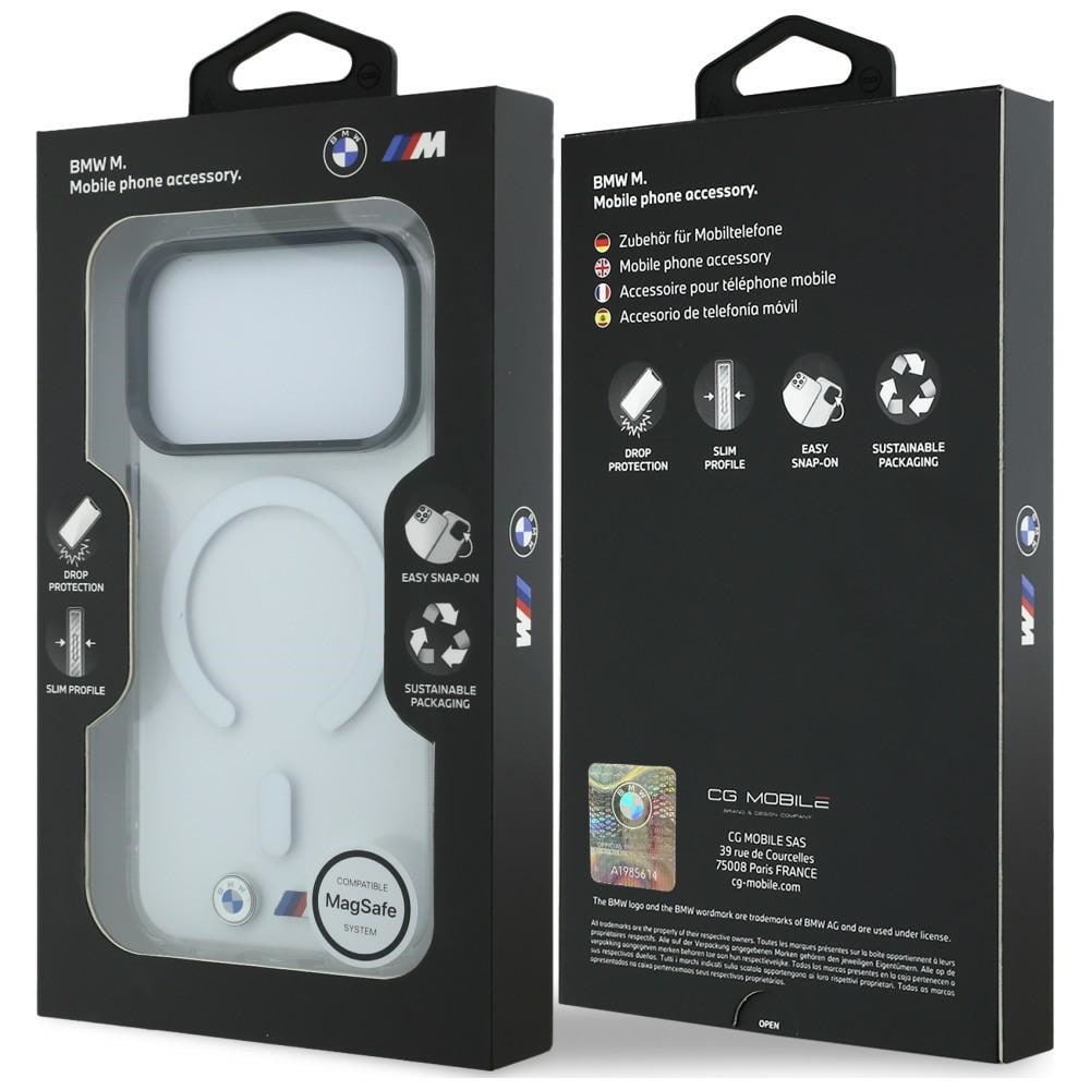 BMW M IML-etui m. blankt metal-logo/-detaljer & MagSafe til iPhone 18/17 Pro Max – gennemsigtigt