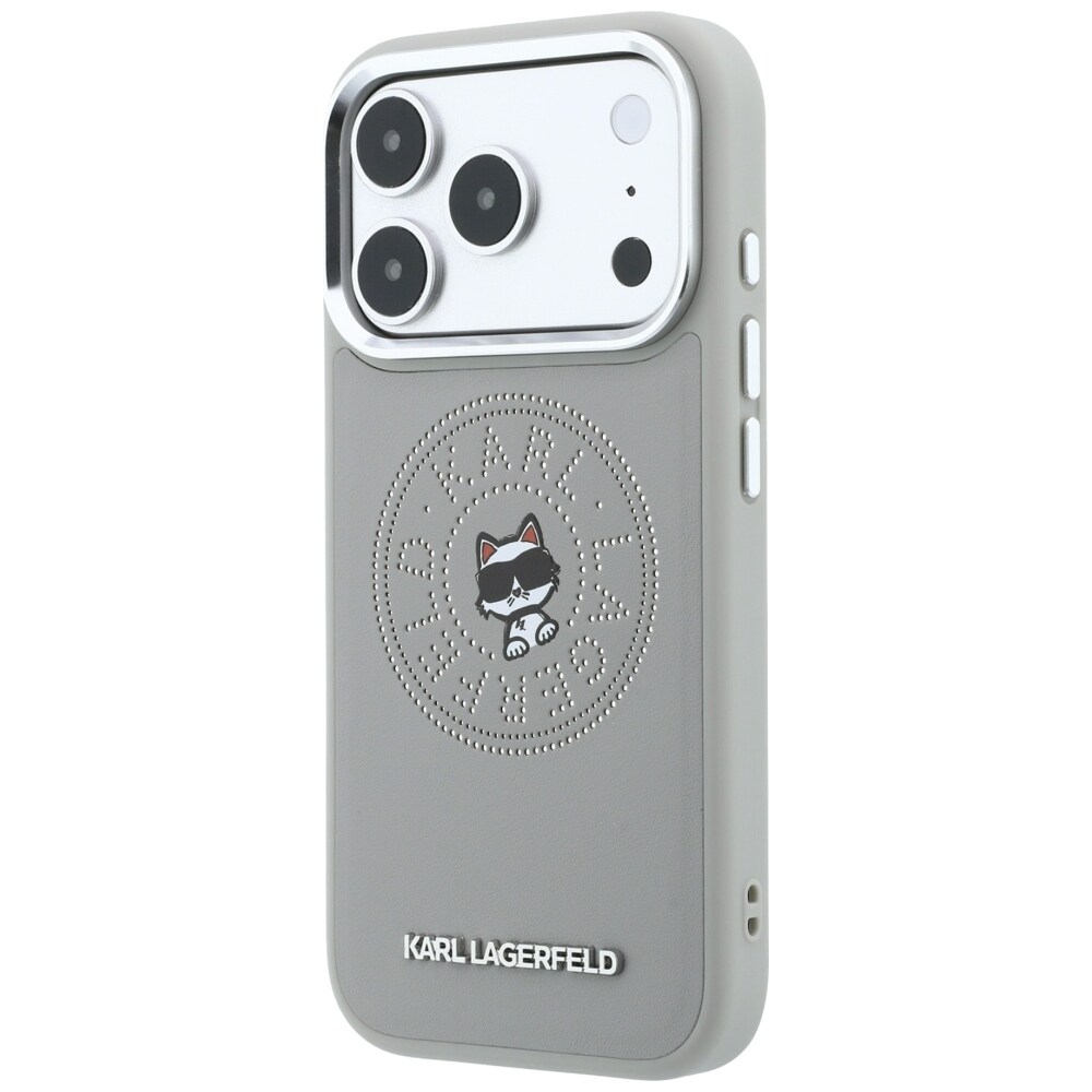 Karl Lagerfeld Point & Choupette Sketch MagSafe-etui til iPhone 18 Pro Max / 17 Pro Max – Grå