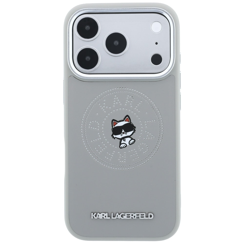 Karl Lagerfeld Point & Choupette Sketch MagSafe-etui til iPhone 18 Pro Max / 17 Pro Max – Grå