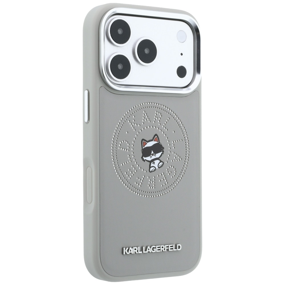 Karl Lagerfeld Point & Choupette Sketch MagSafe-etui til iPhone 18 Pro Max / 17 Pro Max – Grå
