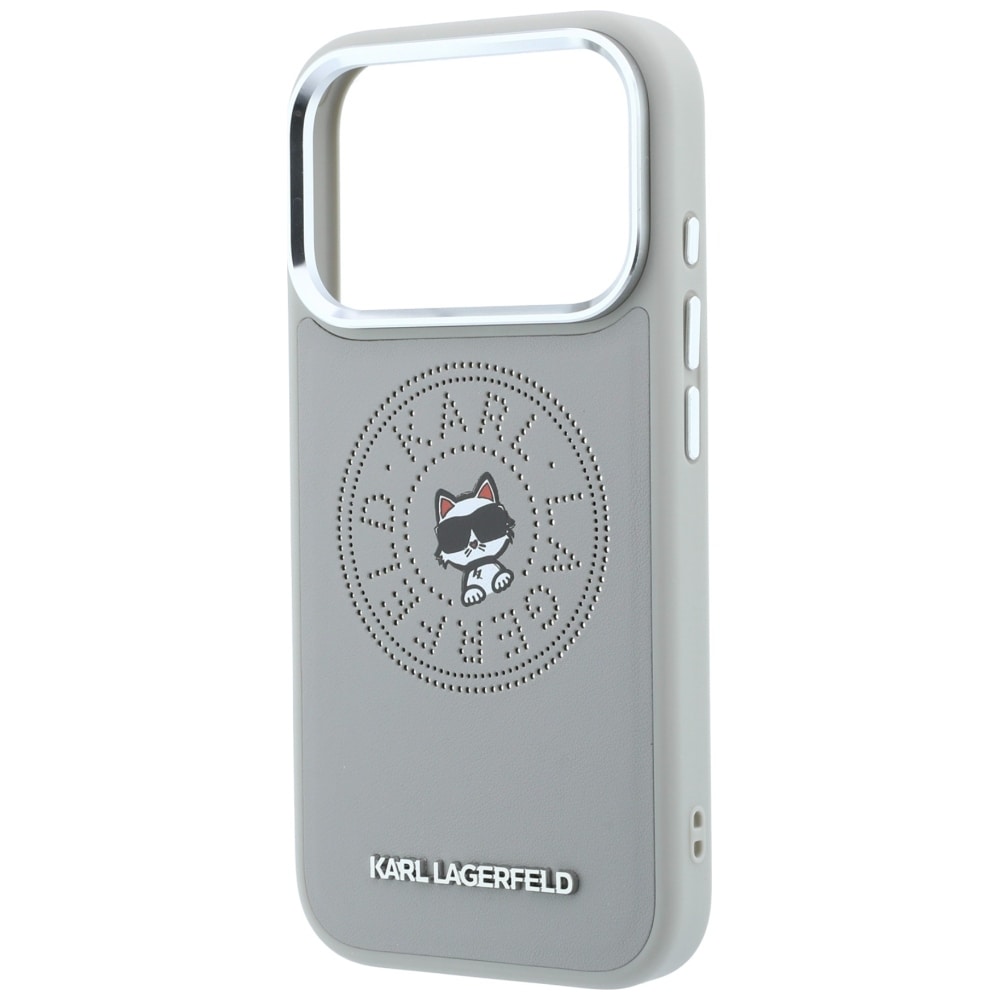 Karl Lagerfeld Point & Choupette Sketch MagSafe-etui til iPhone 18 Pro Max / 17 Pro Max – Grå