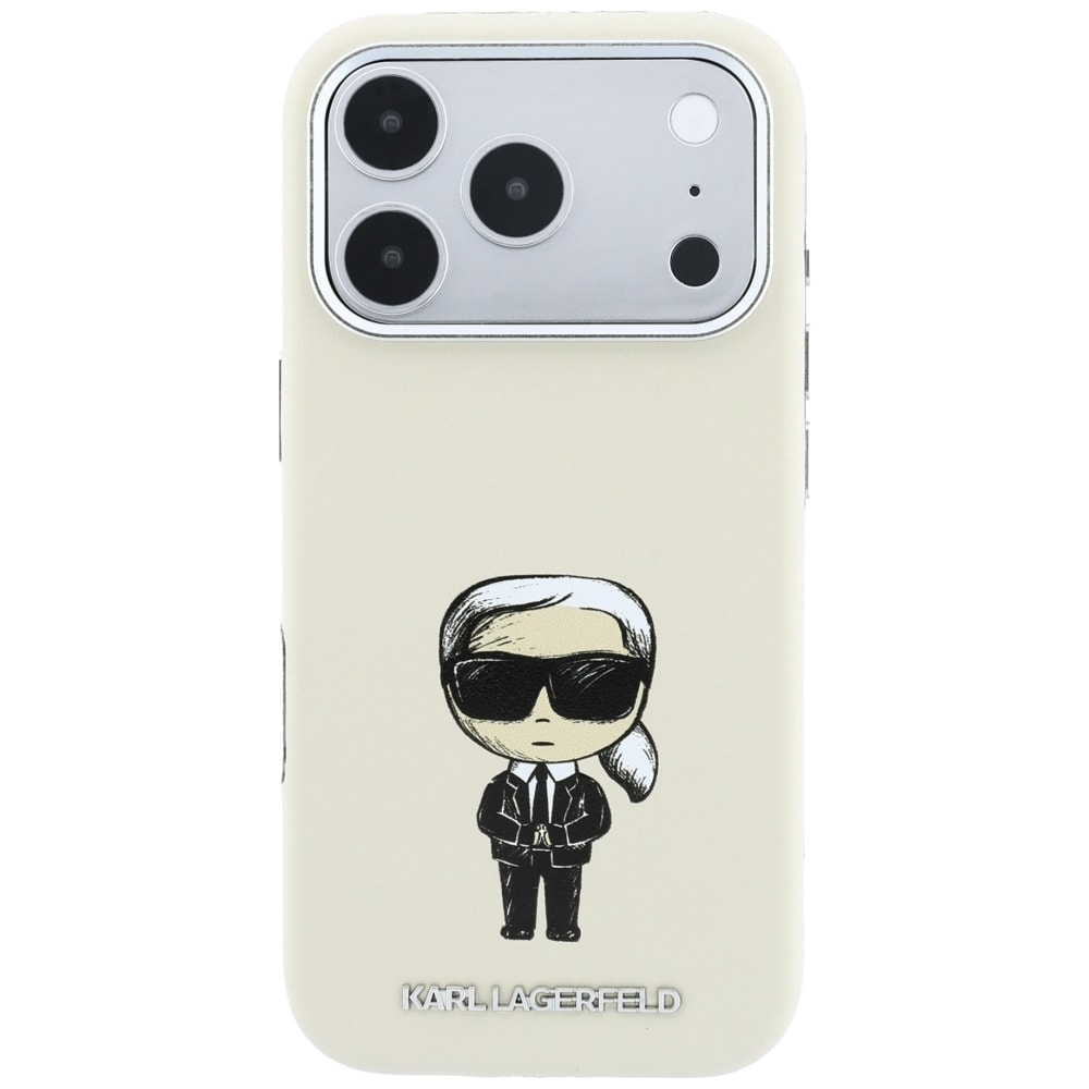 Karl Lagerfeld Smooth Ikonik Sketch MagSafe-etui til iPhone 18 Pro Max / 17 Pro Max – beige