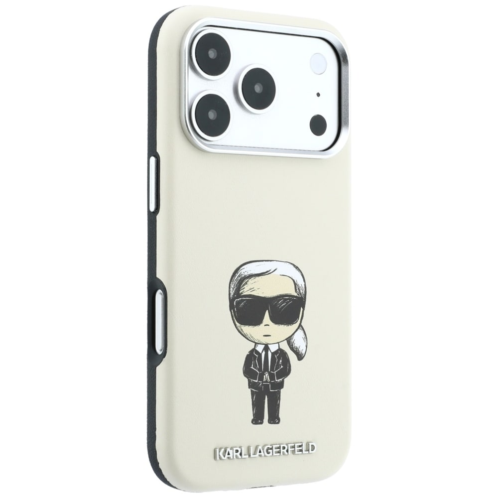 Karl Lagerfeld Smooth Ikonik Sketch MagSafe-etui til iPhone 18 Pro Max / 17 Pro Max – beige
