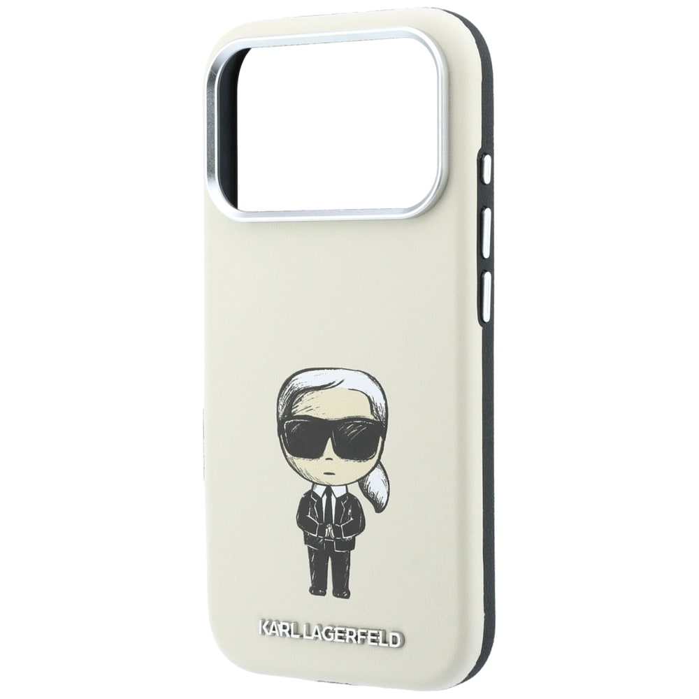 Karl Lagerfeld Smooth Ikonik Sketch MagSafe-etui til iPhone 18 Pro Max / 17 Pro Max – beige