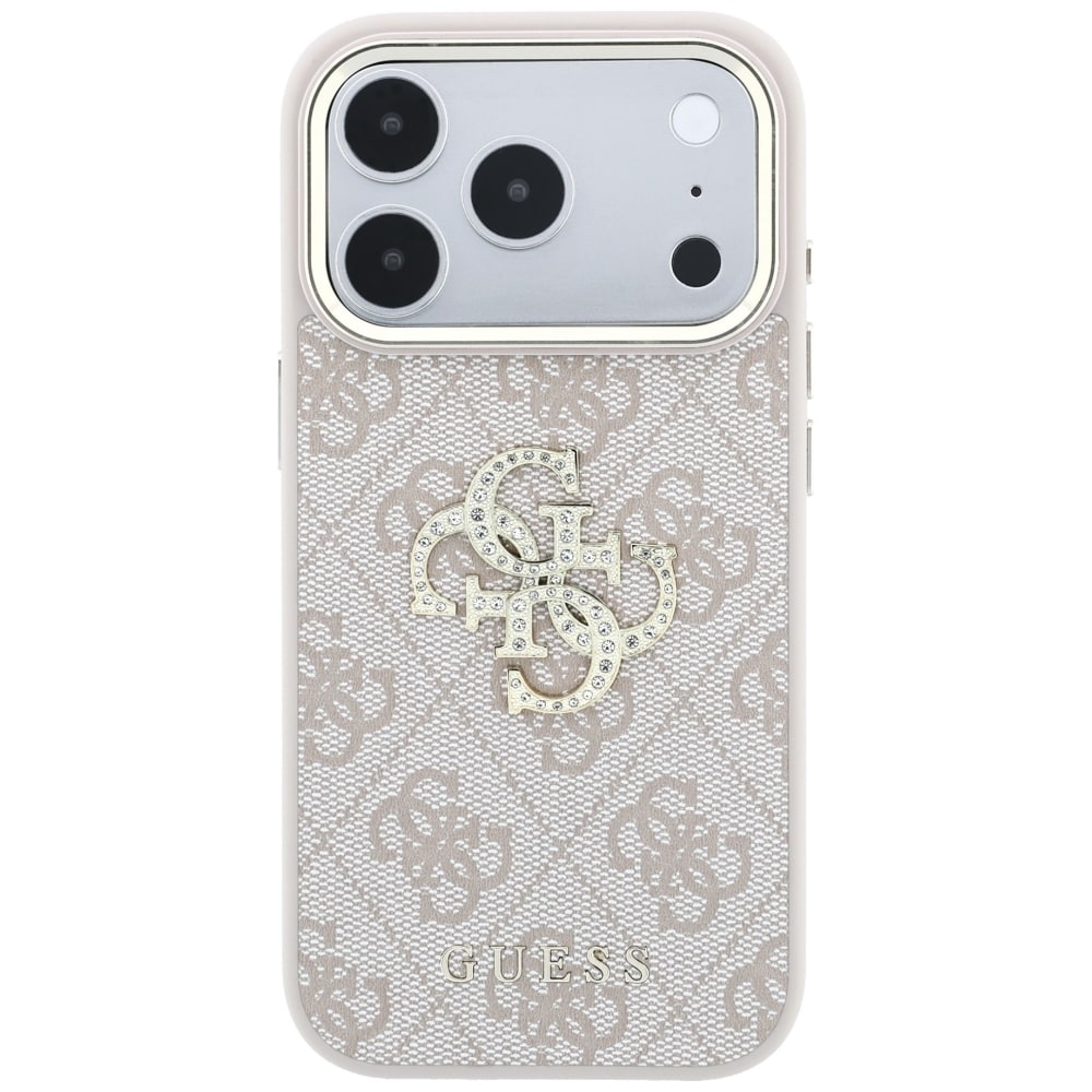 Guess 4G & Big Strass Logo-etui til iPhone 18 Pro Max / 17 Pro Max – lyserød