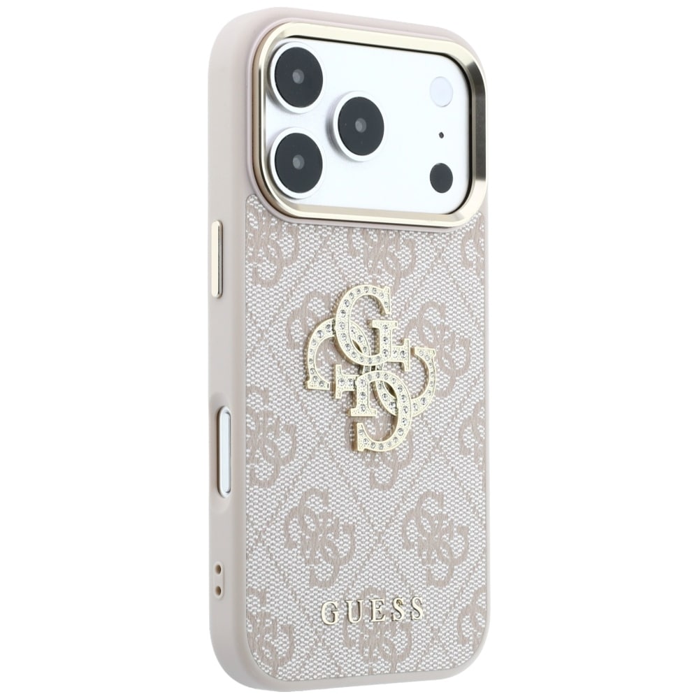 Guess 4G & Big Strass Logo-etui til iPhone 18 Pro Max / 17 Pro Max – lyserød