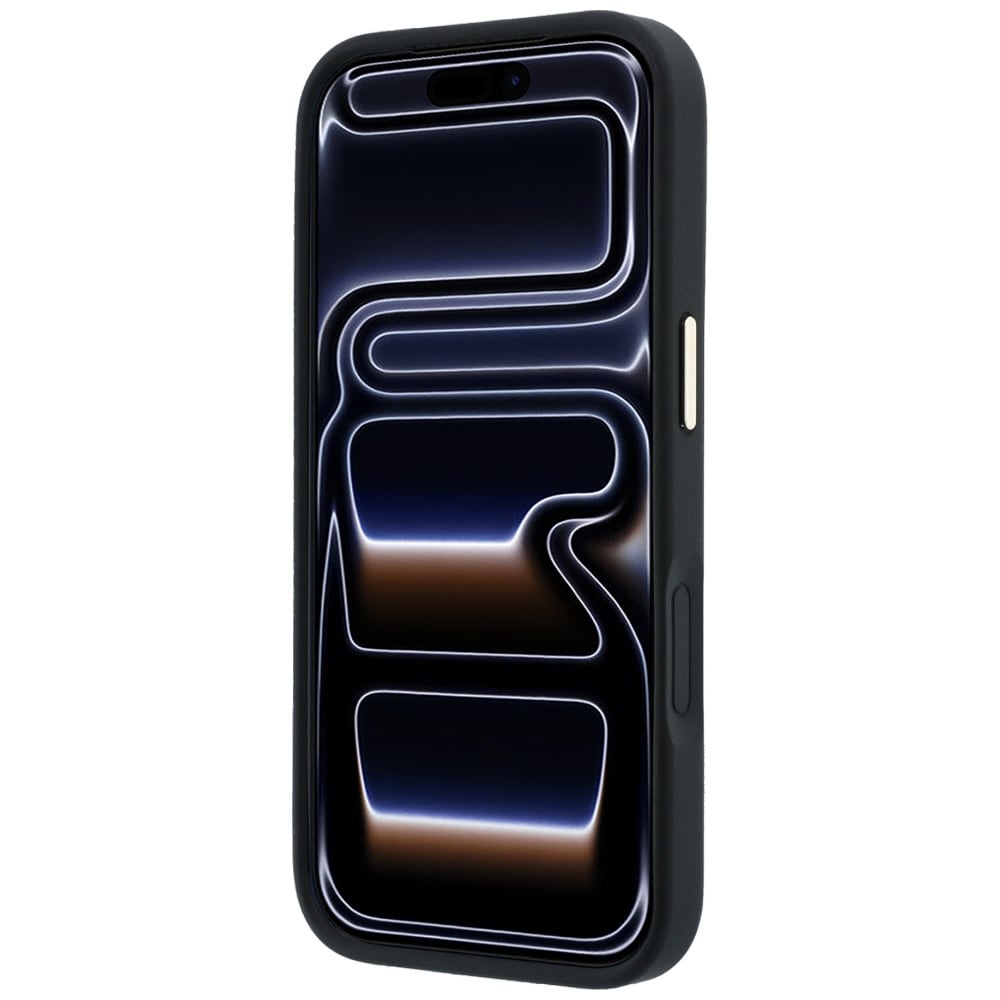 Guess Ring Stand 360 Grained Classic Logo MagSafe-etui til iPhone 18 Pro Max / 17 Pro Max – Sort