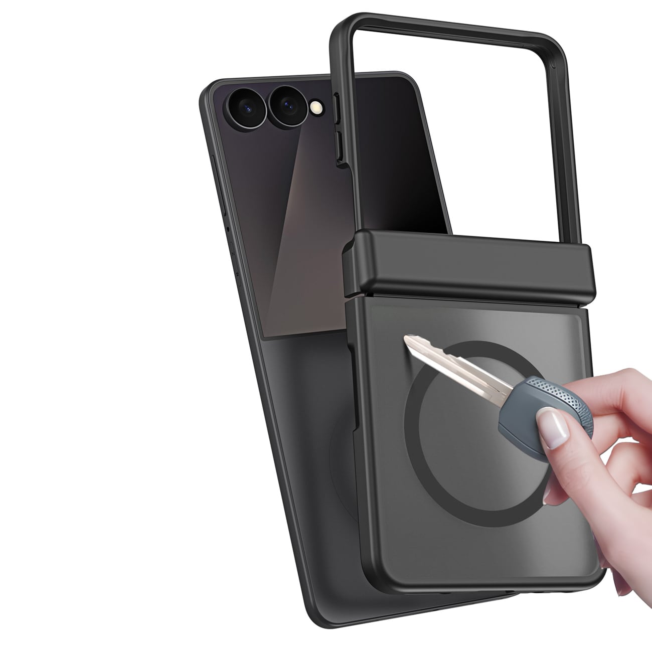 Dux Ducis Yind-etui til Samsung Galaxy Z Flip 8, MagSafe-kompatibelt – Sort