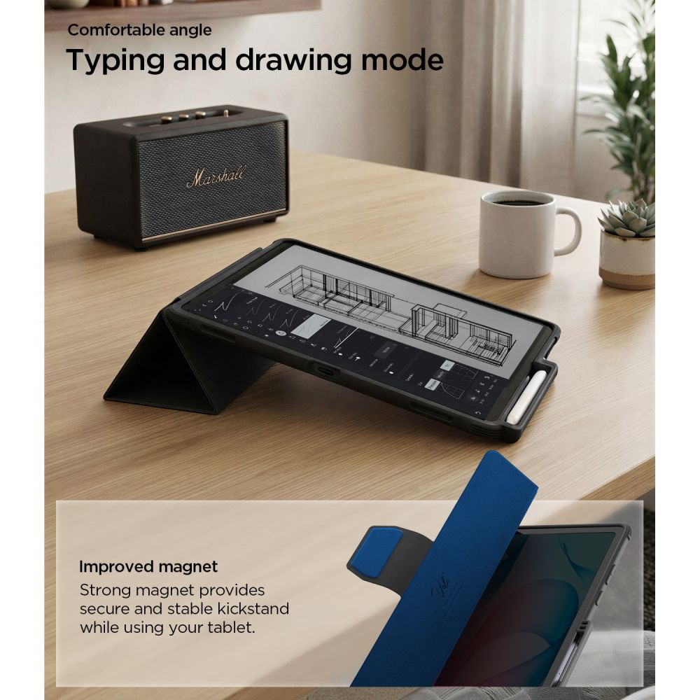 Spigen Rugged Armor Pro-etui til Samsung Galaxy Tab S12+ 12,6" – mat sort