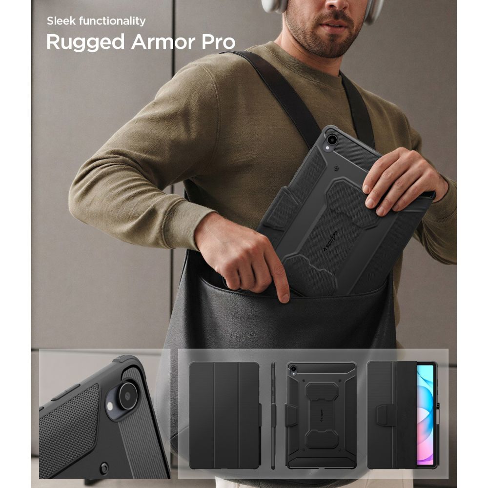 Spigen Rugged Armor Pro-etui til Samsung Galaxy Tab S12+ 12,6" – mat sort