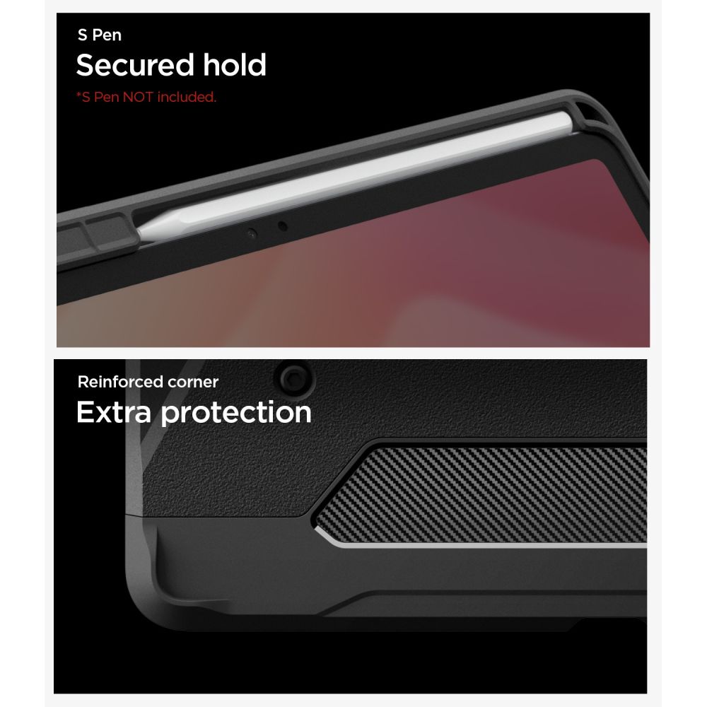Spigen Tough Armor Pro-etui til Samsung Galaxy Tab S12+ 12,6" – sort