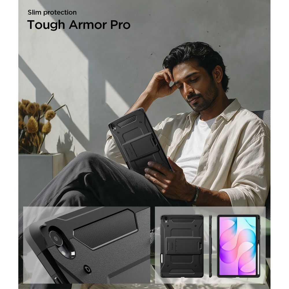 Spigen Tough Armor Pro-etui til Samsung Galaxy Tab S12+ 12,6" – sort