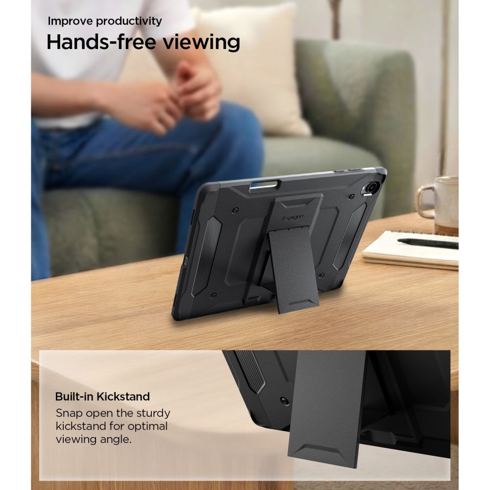 Spigen Tough Armor Pro-etui til Samsung Galaxy Tab S12+ 12,6" – sort
