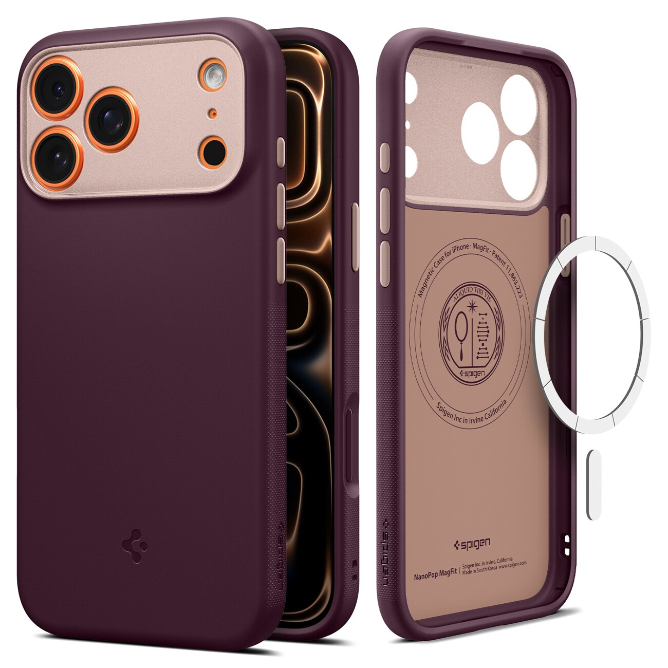Spigen Nano Pop MagSafe-etui til iPhone 18 Pro / 17 Pro – mørk Cherry