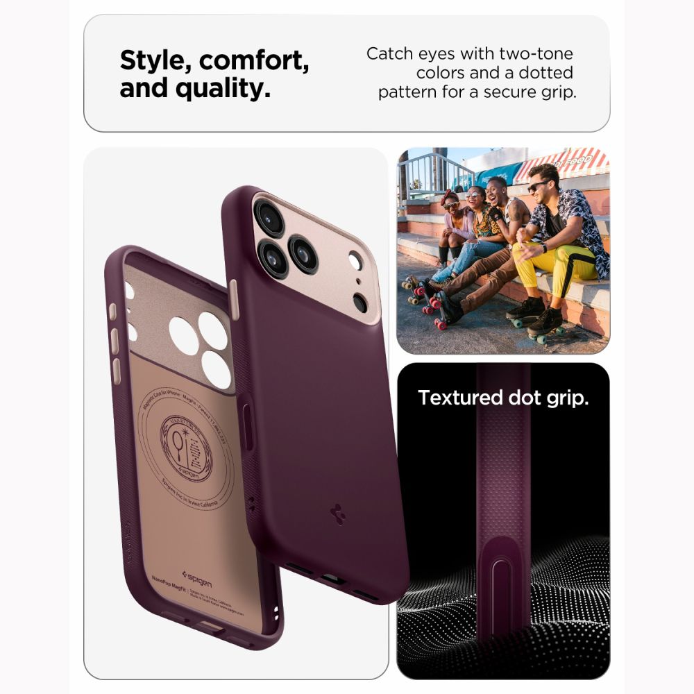 Spigen Nano Pop MagSafe-etui til iPhone 18 Pro / 17 Pro – mørk Cherry