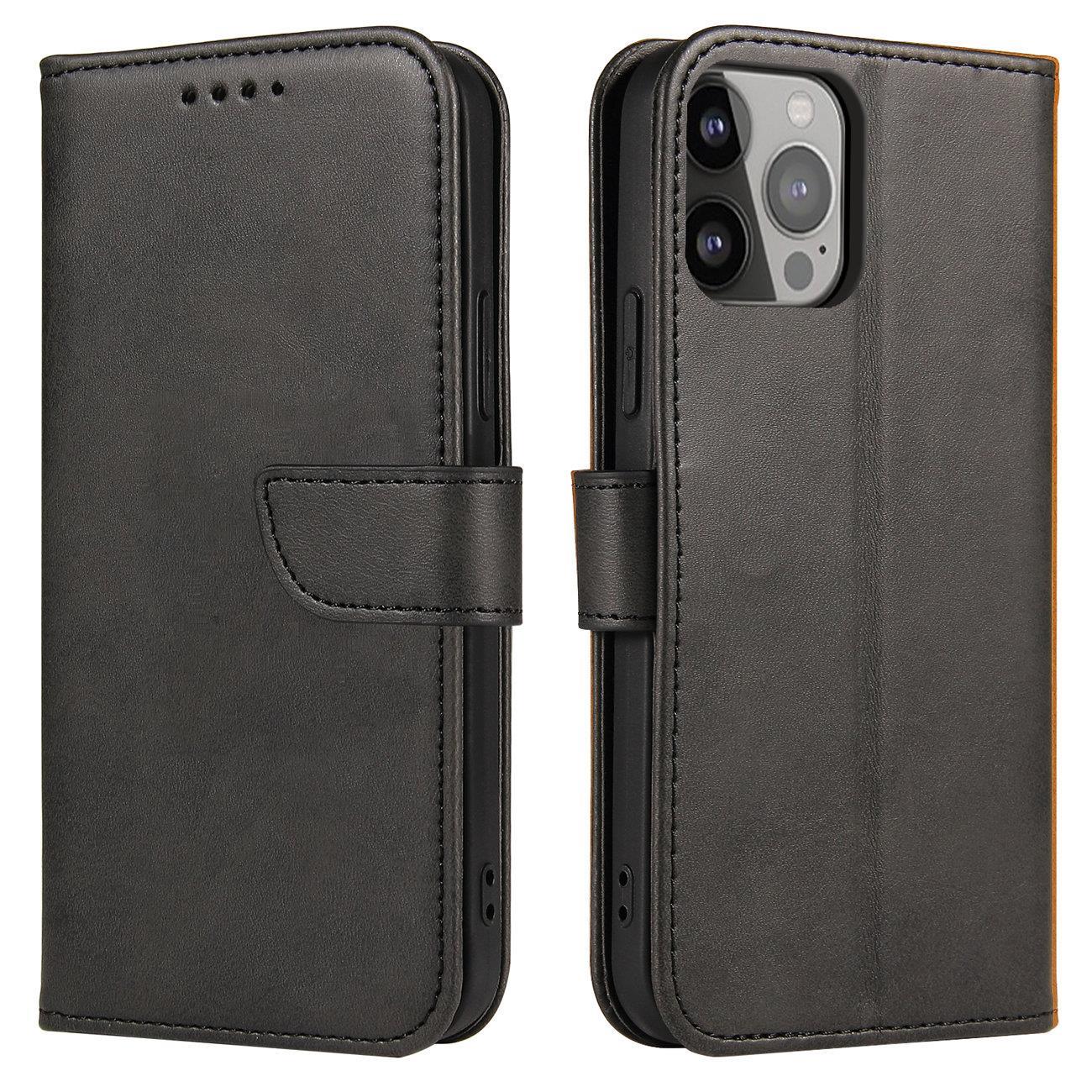 Magnet Case-fodral till Honor Magic5 med flik, plånboksfunktion och stativ, svart