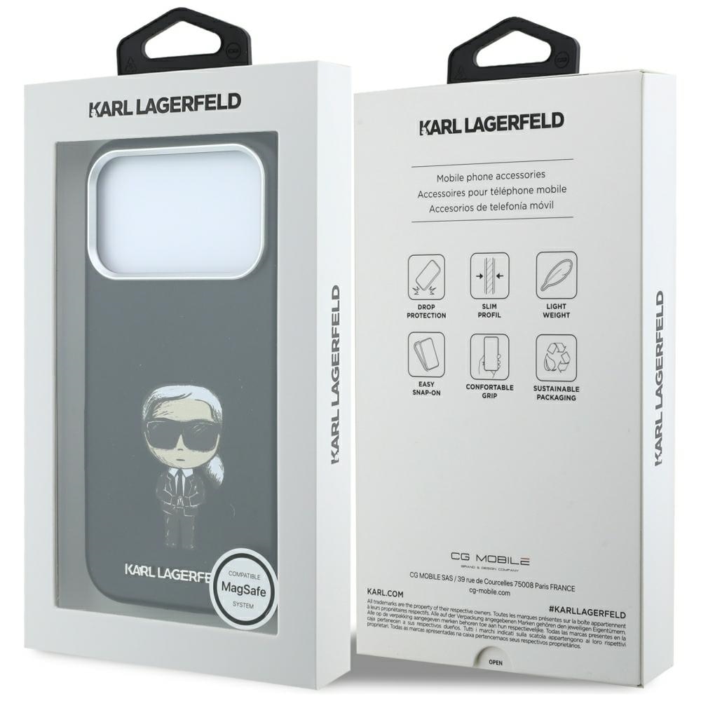 Karl Lagerfeld Smooth Ikonik Sketch MagSafe-etui til iPhone 18 Pro Max / 17 Pro Max – Sort