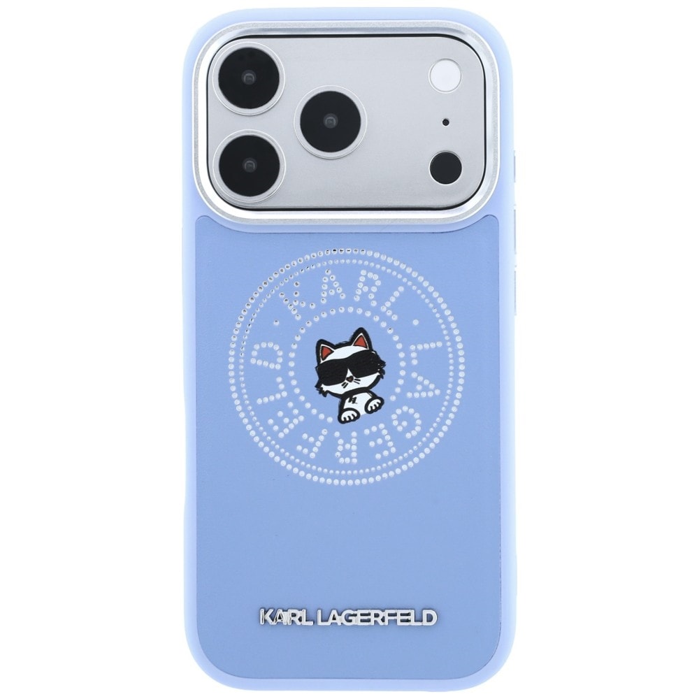 Karl Lagerfeld Point & Choupette Sketch MagSafe-etui til iPhone 18 Pro / 17 Pro – Blå