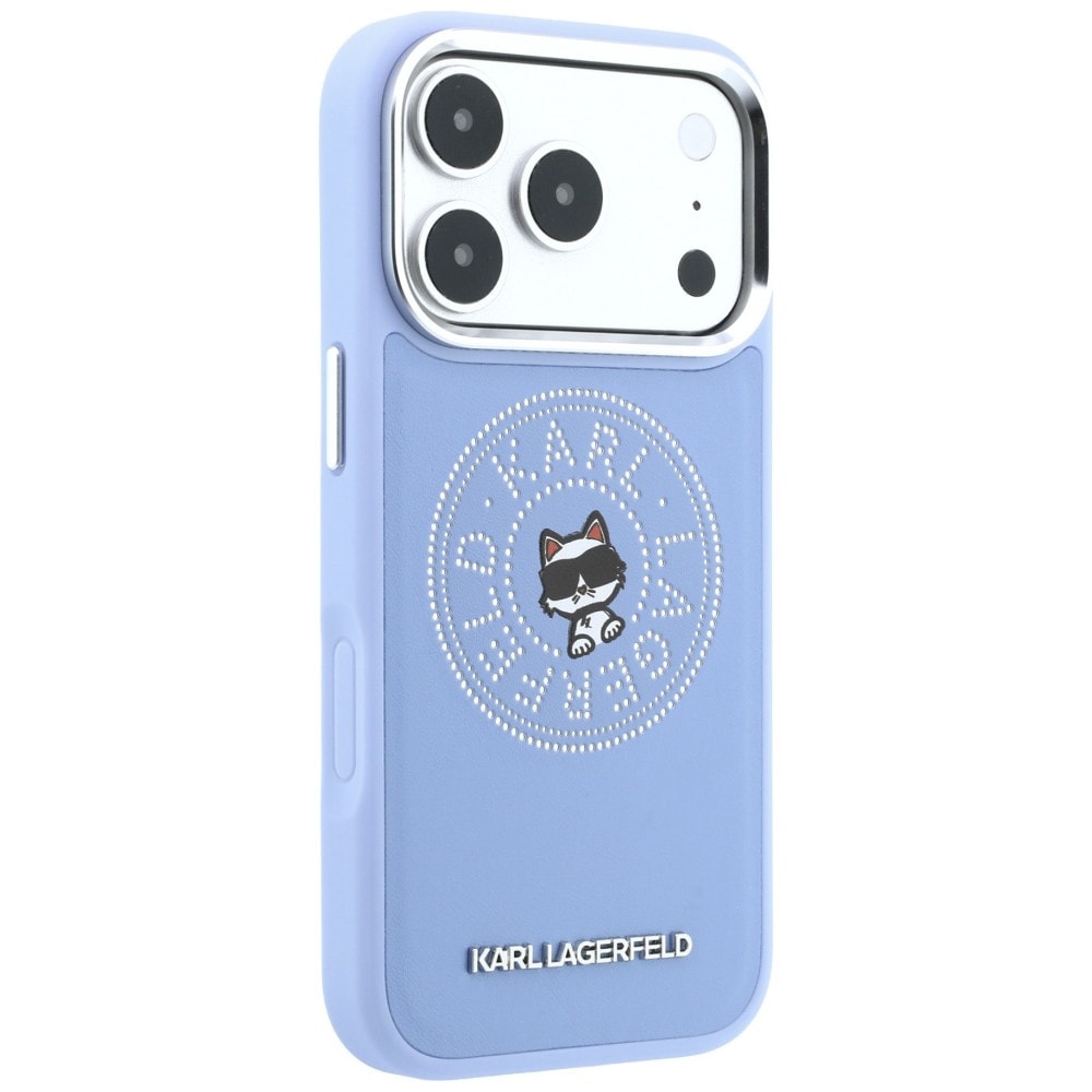 Karl Lagerfeld Point & Choupette Sketch MagSafe-etui til iPhone 18 Pro / 17 Pro – Blå