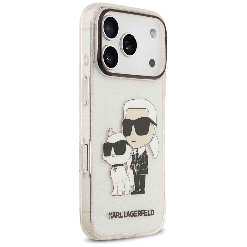 Karl Lagerfeld IML NFT Glitter Karl&Choupette-etui til iPhone 18 Pro Max / 17 Pro Max – klar