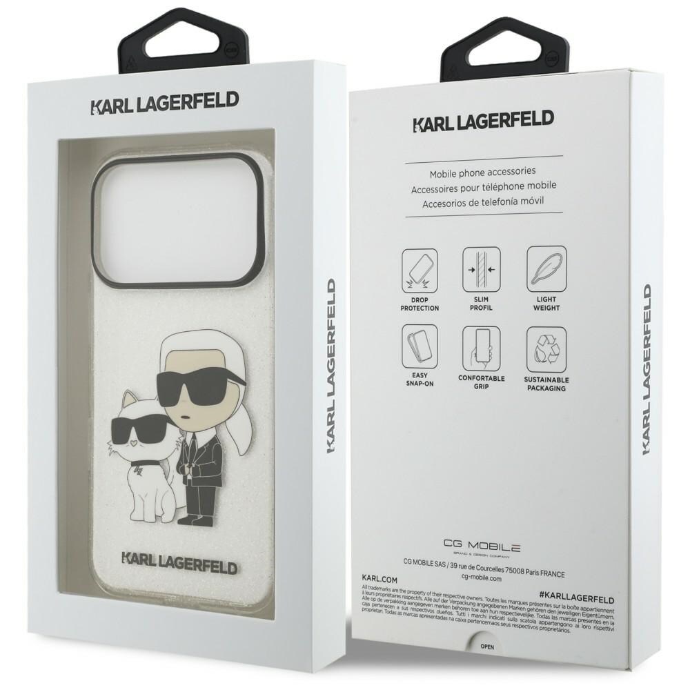 Karl Lagerfeld IML NFT Glitter Karl&Choupette-etui til iPhone 18 Pro Max / 17 Pro Max – klar