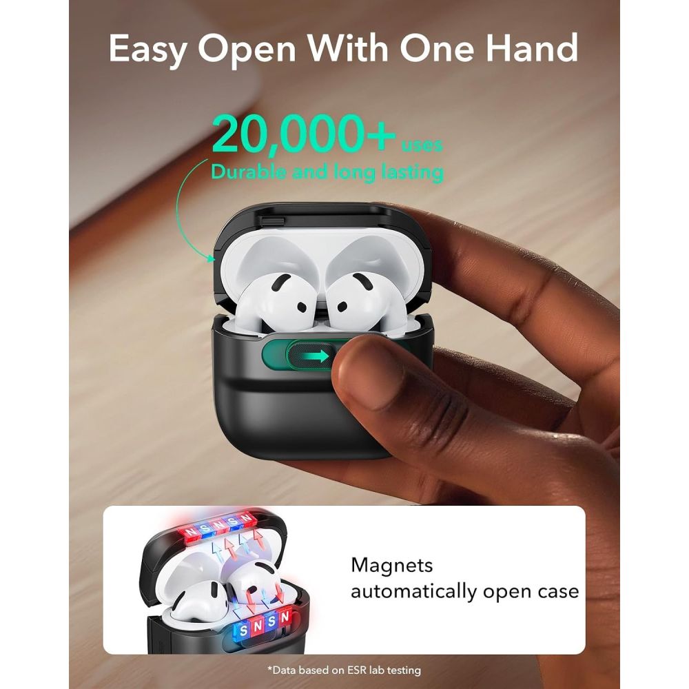ESR Pulse Halolock Magsafe-etui til AirPods 4 – sort
