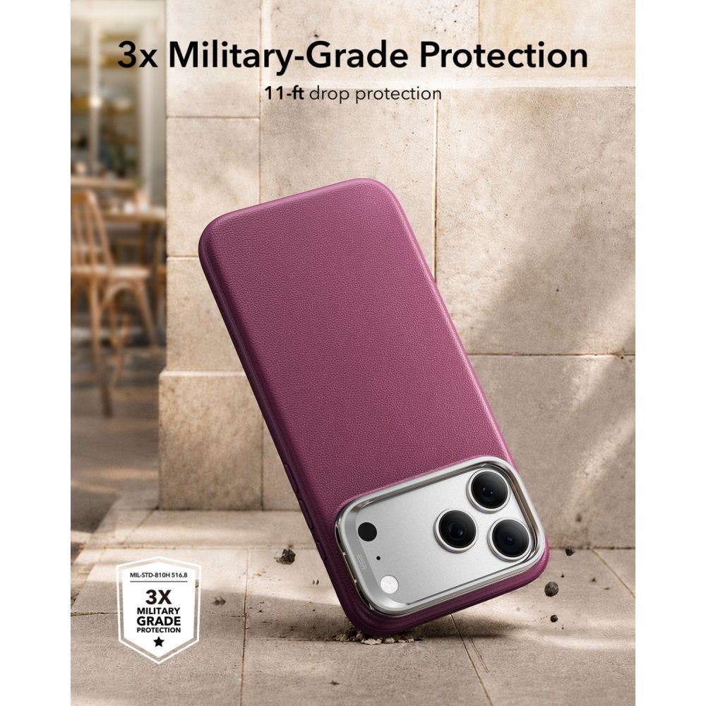ESR Atelier Kickstand MagSafe-etui til iPhone 18 Pro / 17 Pro – burgunder