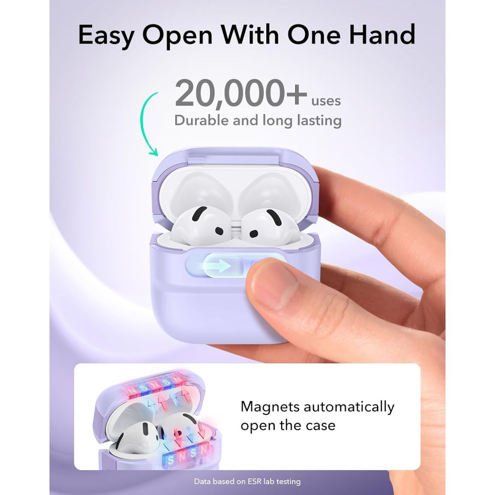 ESR Pulse HaloLock MagSafe-etui til Apple AirPods 4 / 5 – lilla