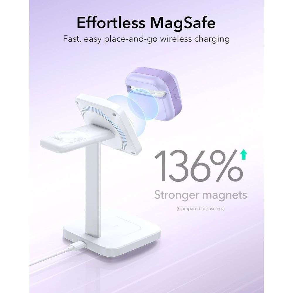ESR Pulse HaloLock MagSafe-etui til Apple AirPods 4 / 5 – lilla