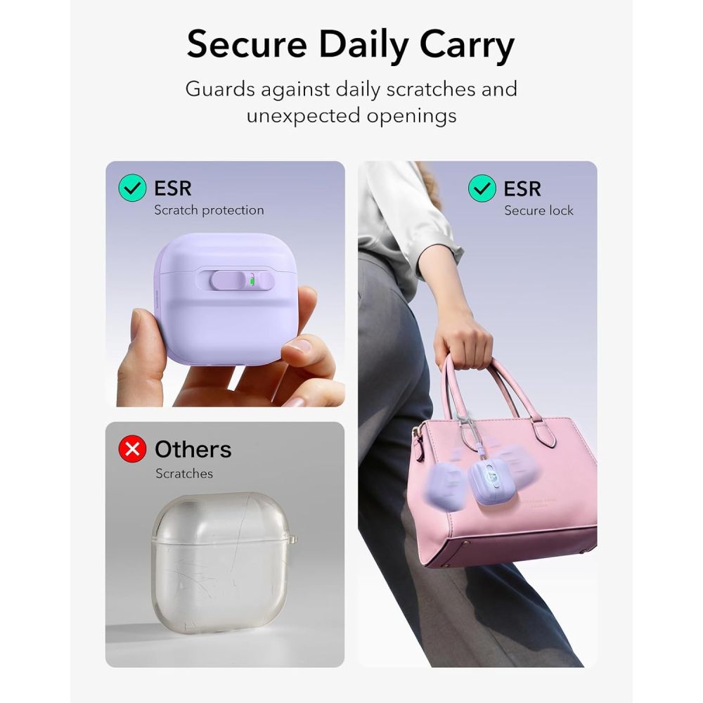 ESR Pulse HaloLock MagSafe-etui til Apple AirPods 4 / 5 – lilla