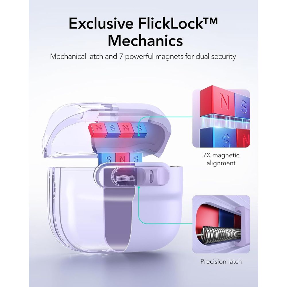 ESR Pulse HaloLock MagSafe-etui til Apple AirPods 4 / 5 – lilla