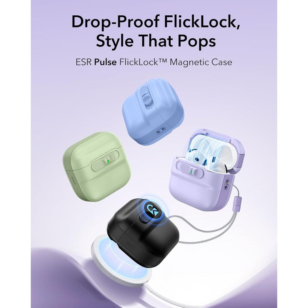 ESR Pulse HaloLock MagSafe-etui til Apple AirPods 4 / 5 – lilla