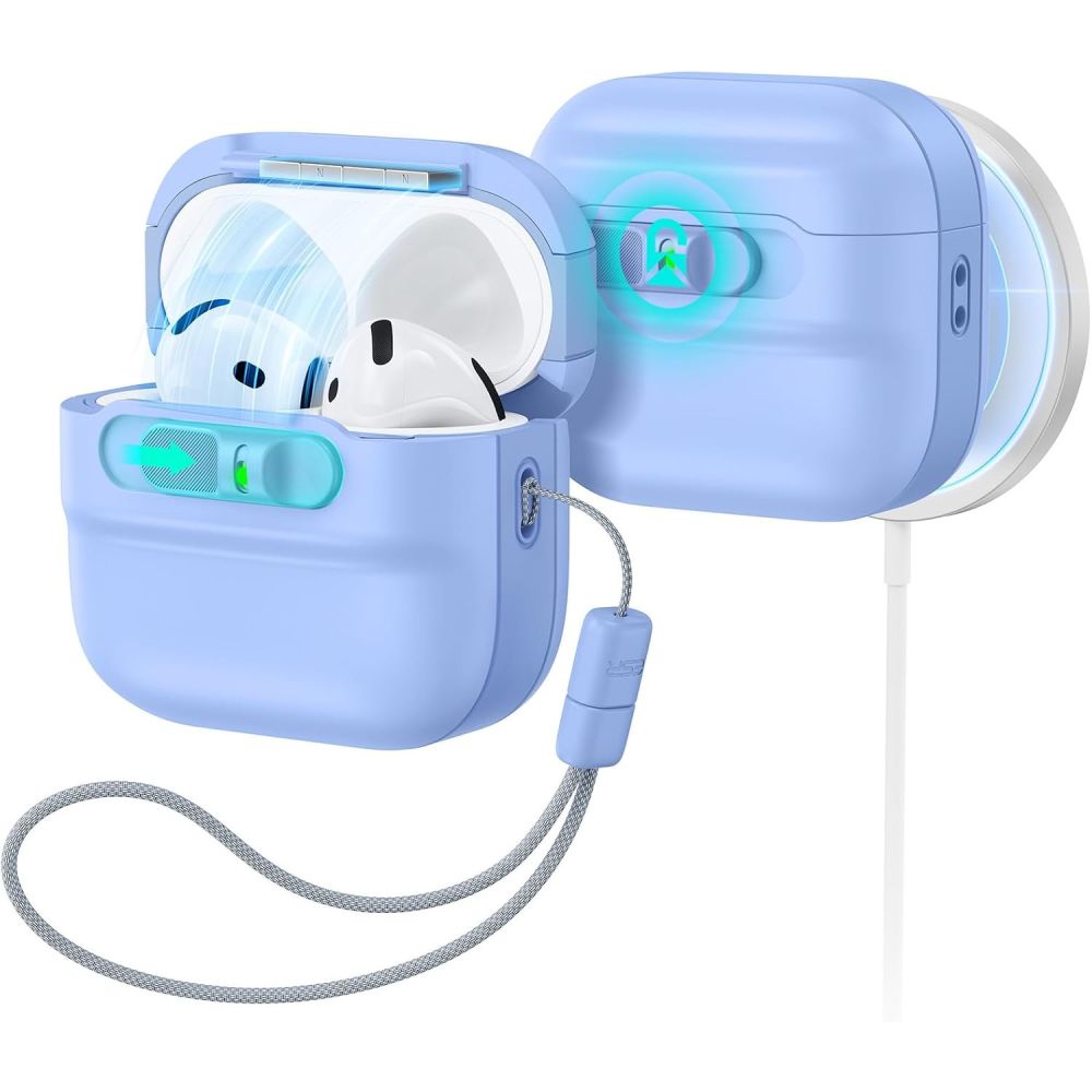 ESR Pulse HaloLock MagSafe-etui til Apple AirPods 4 / 5 – lyseblå