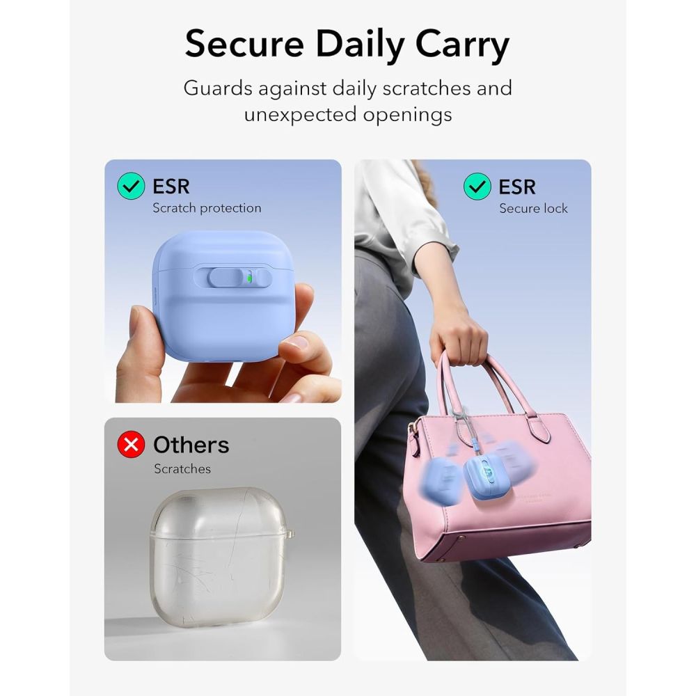 ESR Pulse HaloLock MagSafe-etui til Apple AirPods 4 / 5 – lyseblå