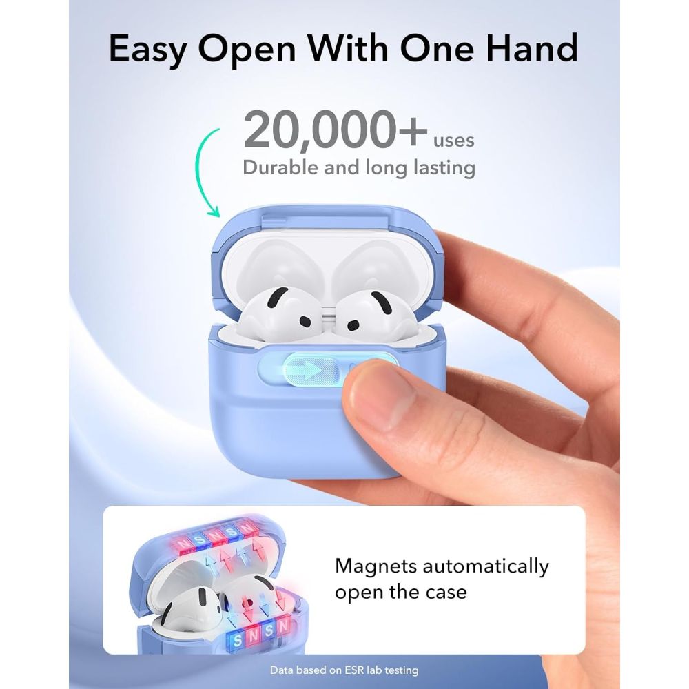 ESR Pulse HaloLock MagSafe-etui til Apple AirPods 4 / 5 – lyseblå
