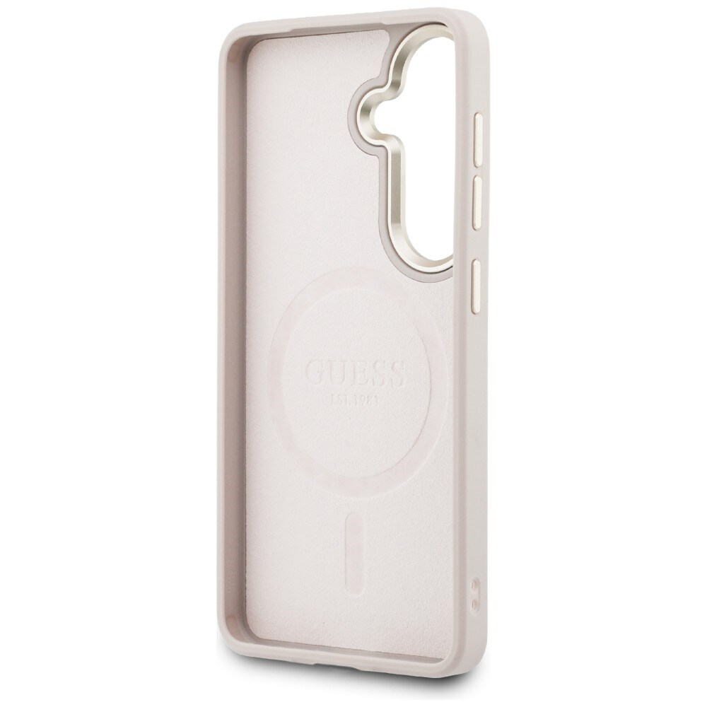 Guess 4G præget ring MagSafe-etui til Samsung Galaxy S26+ – lyserød