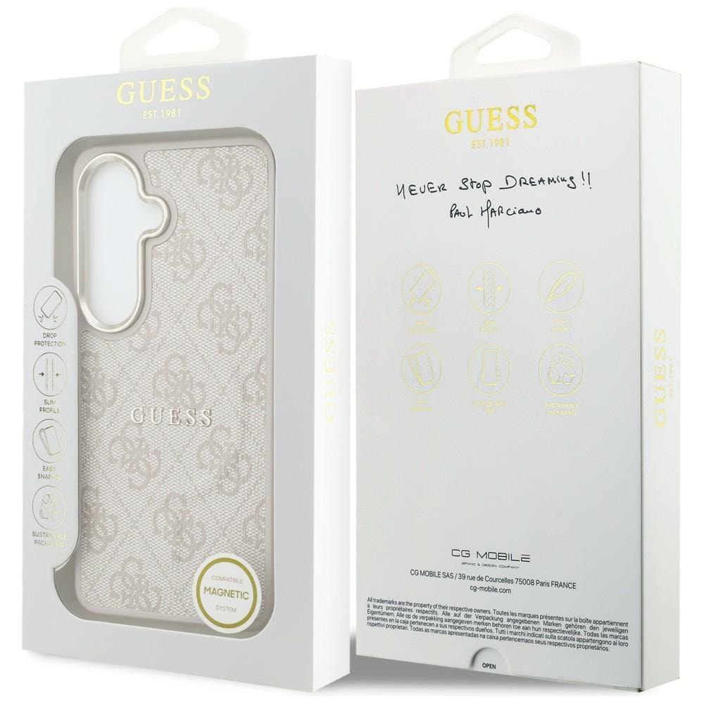 Guess 4G præget ring MagSafe-etui til Samsung Galaxy S26+ – lyserød