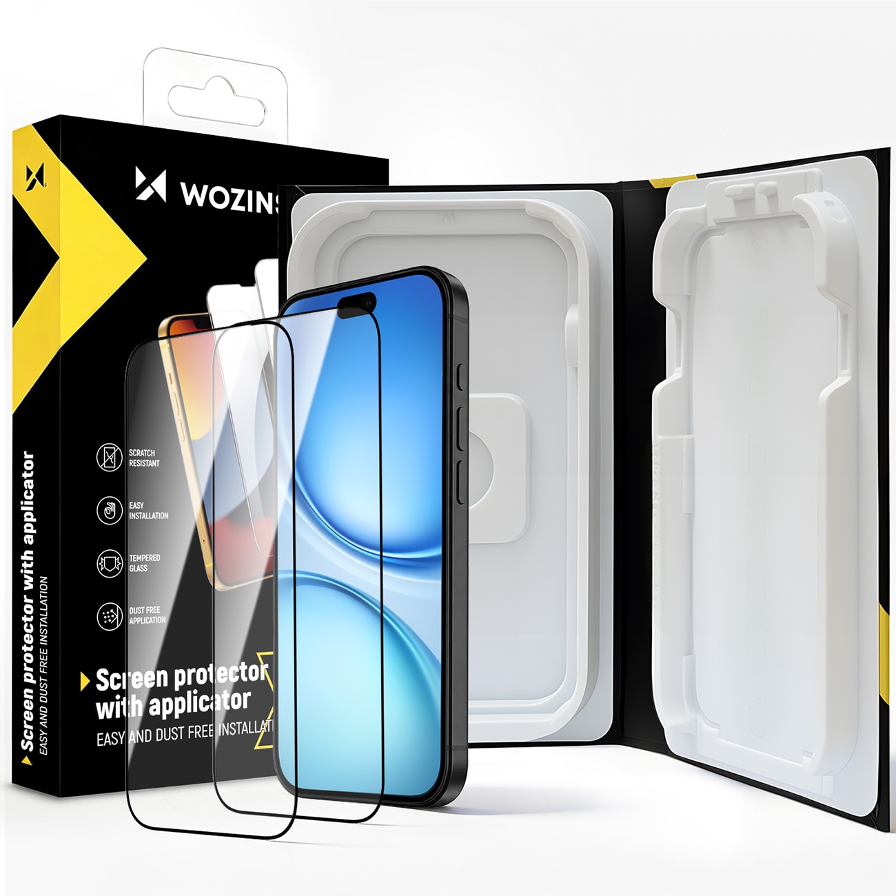 Wozinsky EasyFit Clear Glass hærdet glas til iPhone 17 / 16 Pro – 2 stk.