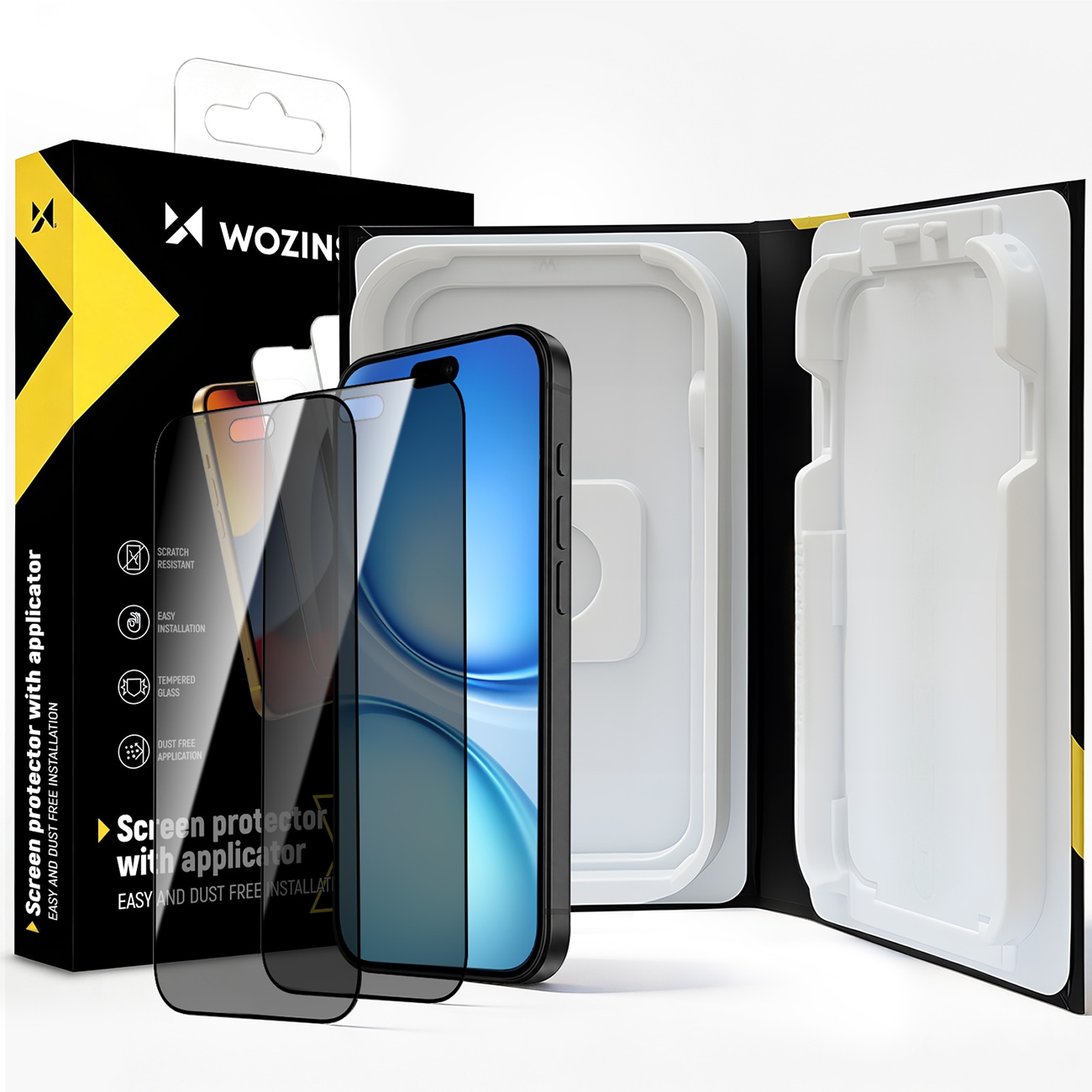 Wozinsky EasyFit Privacy Glass-skærmbeskytter til iPhone 18 Pro Max – 2 stk.